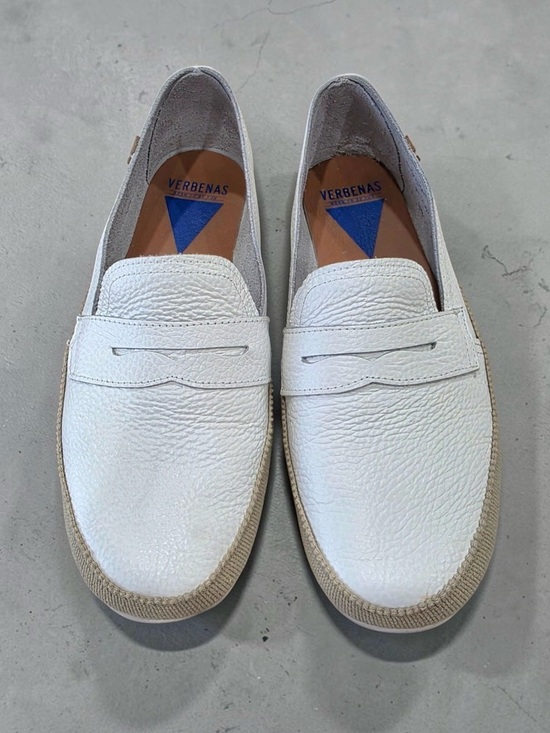 Verbenas Shoes - NEW Verbenas Penny Loafers White Pebbled Leather Slip-On 8.5 Women’s/40EU Men